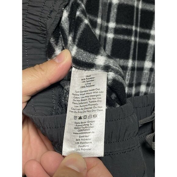 Eddie Bauer Pants Women 16 Gray Travex Drawstring Flannel Lined Track Joggers - Picture 9 of 11